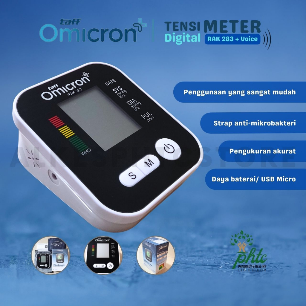 Taff Omicron RAK-283 Tensimeter Digital RAK 283 + Voice l Alat Ukur Tekanan Darah RAK283 Omicron