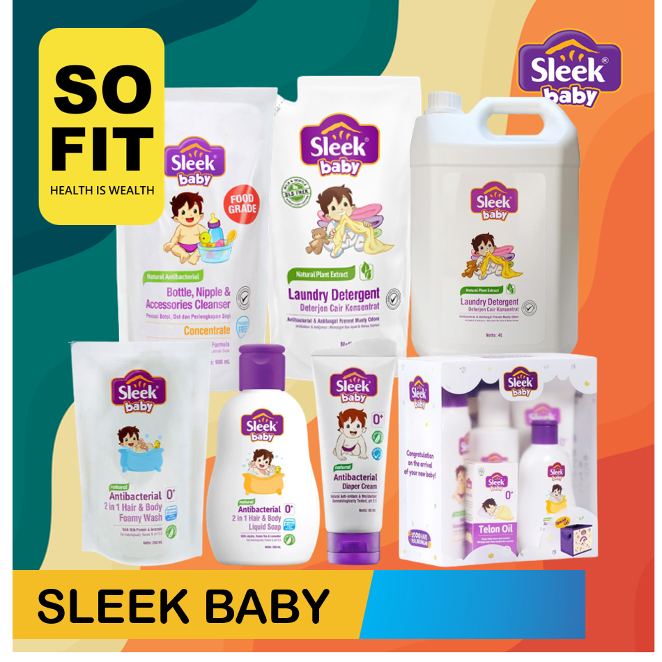 Sleek Laundry Detergent Isi 500ml / Sleek Baby Detergen Sabun Cuci Baju / Kino