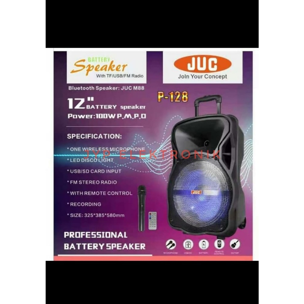 SPEAKER PORTABLE JUC P-128 - TROLLEY SPEAKER - BLUETOOTH JUC P128 / JUCP128 - READY - AMPLI MEETING 