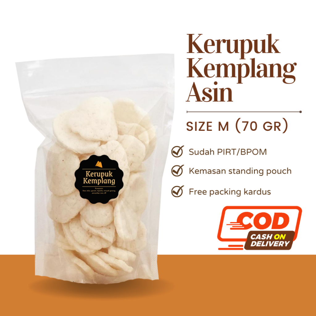 [DELISH SNACKS] Kerupuk Kemplang (M) 70gr / Snack Cemilan / Camilan Krupuk Palembang Ikan Asin Gurih