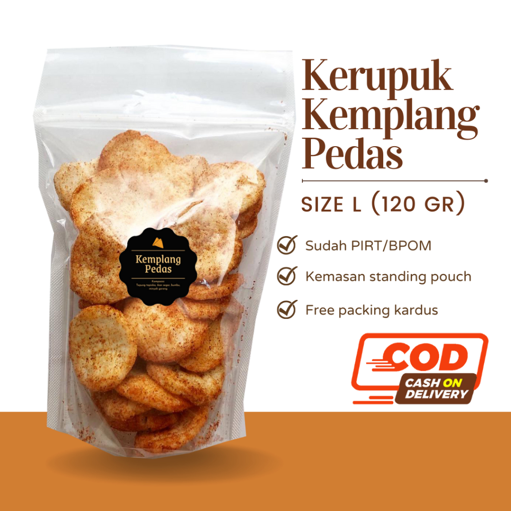 [DELISH SNACKS] Kerupuk Kemplang (L) 120gr / Krupuk Palembang Ikan / Snack Cemilan Asin Gurih