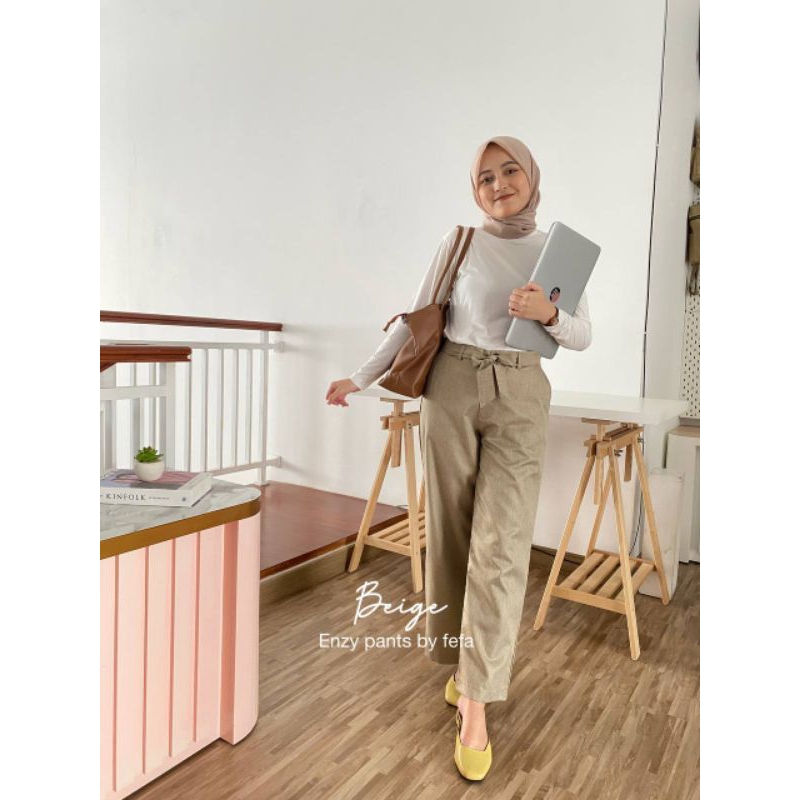 ENZY PANTS - Bahan Katun Madinah By fefastyle