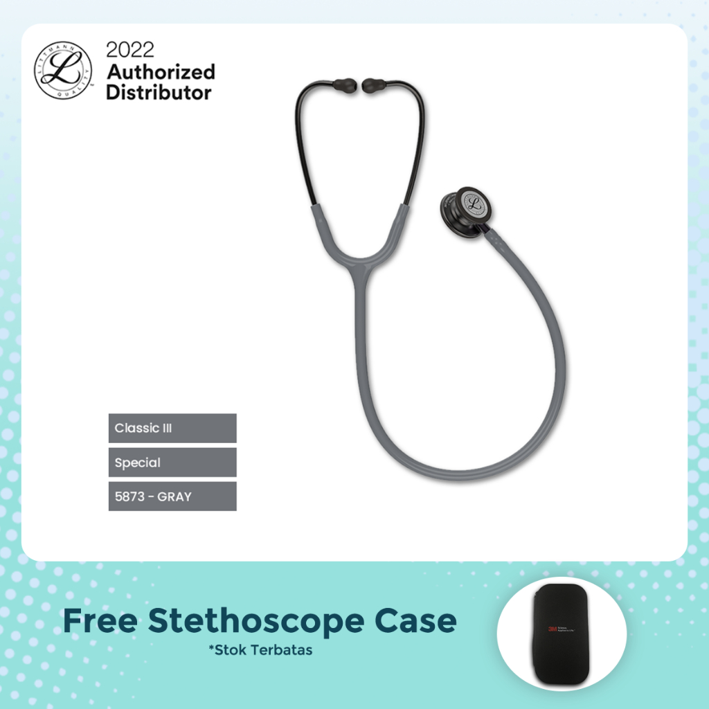 3M Littmann Classic III Stethoscope / Stetoskop Dewasa - GRAY, SMK, V.GRAY STEM - 5873