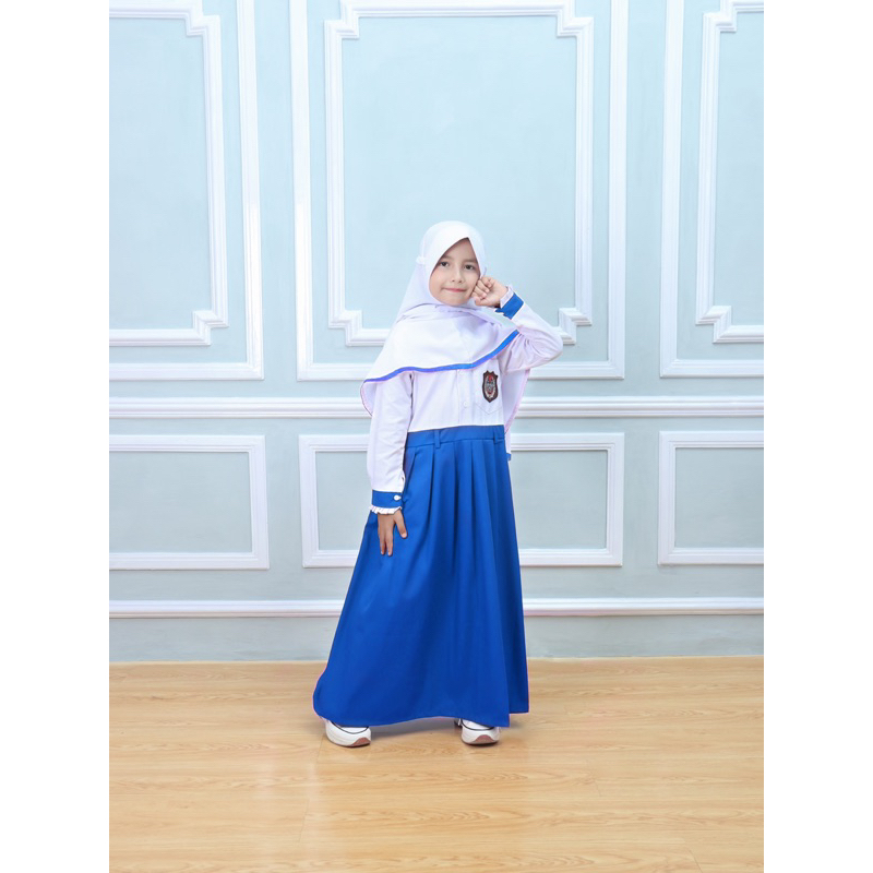 SERAGAM PUTIH BIRU BENHUR MODEL GAMIS