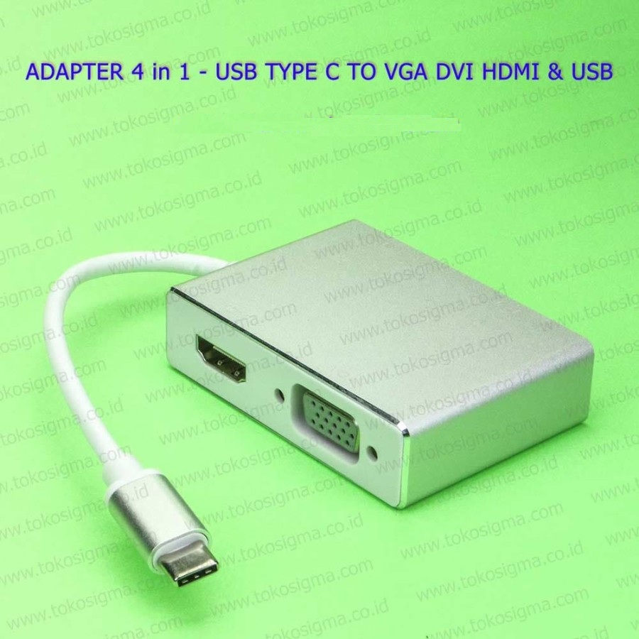 ADAPTER 4 in 1 USB 3.1 TYPE C to VGA DVI HDMI and USB 3.0 Port