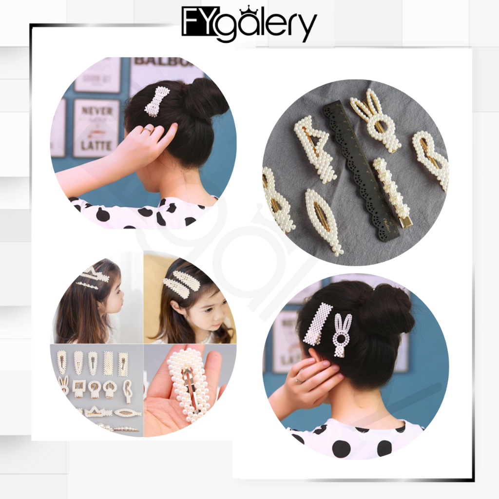 FYGALERY ACC134 Jepit Rambut Mutiara Barette Pearl Hairpin Hairclip Aksesoris Rambut Wanita Murah