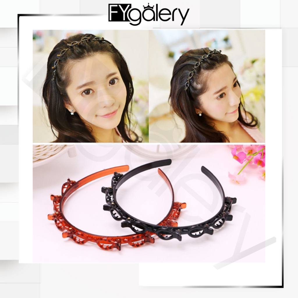 FYGALERY ACC168 Bando Jepit Rambut Kepang Headband Korean Polos Aksesoris Rambut Murah