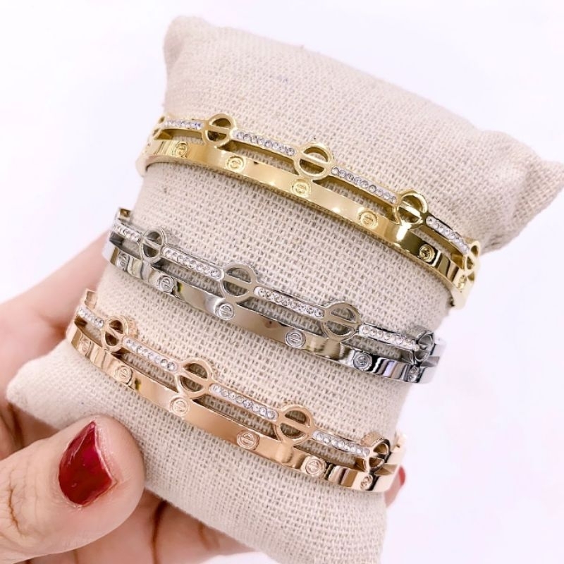 Gelang Titanium asli Premium Quality Anti karat anti alergi Stainless steel ori i818