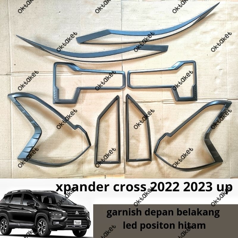 paket garnish depan belakang LED position Xpander cross 2022 2023 2024 Hitam Chrome