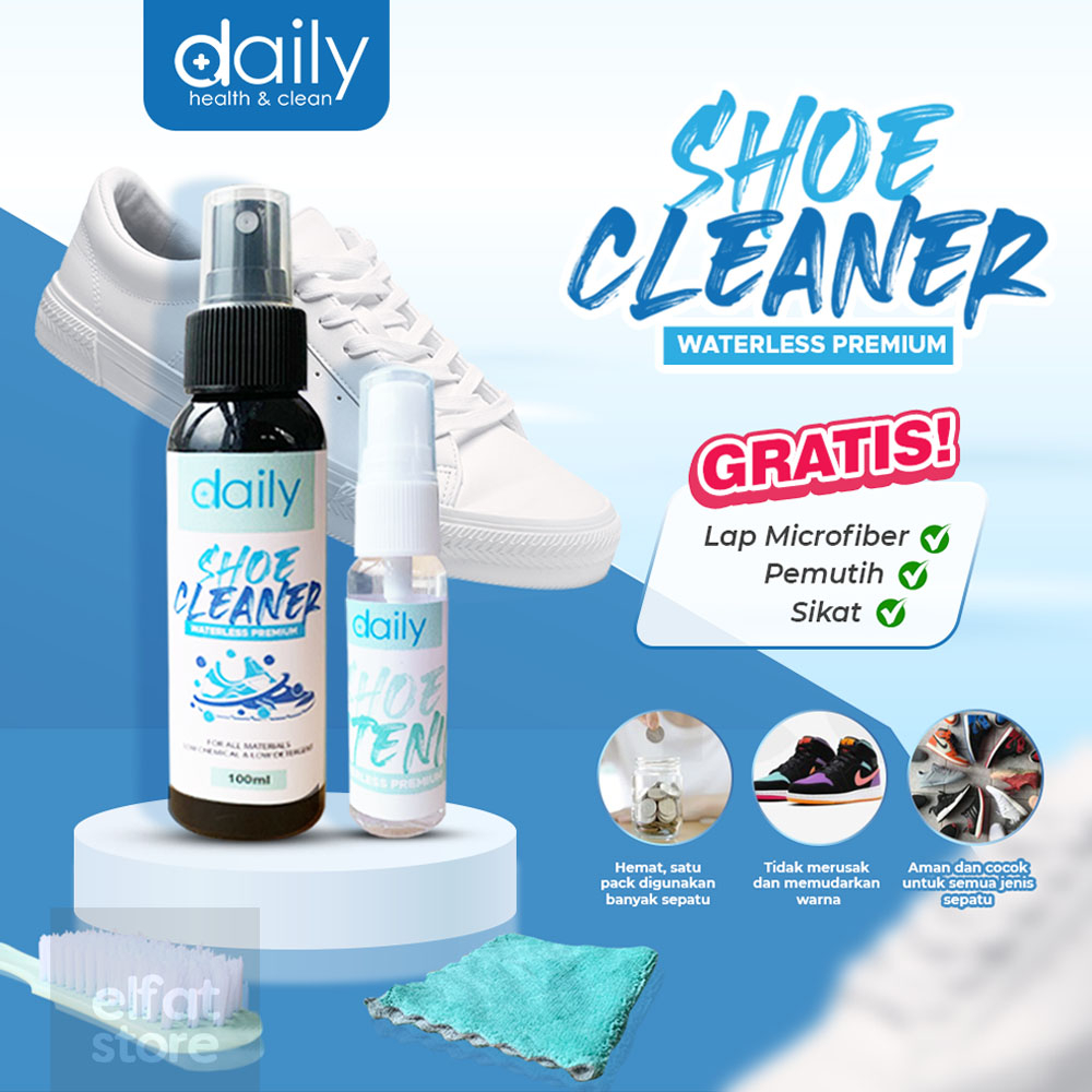 Paket Pembersih Sepatu Putih &amp; Warna Daily Shoe Cleaner Waterless