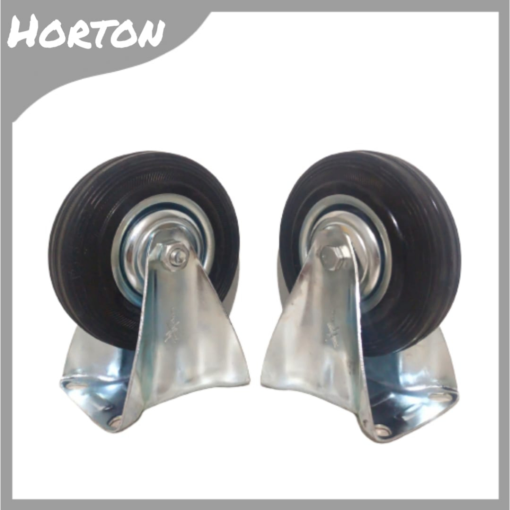 RODA TROLI 5 INCH MATI KARET - FIXED