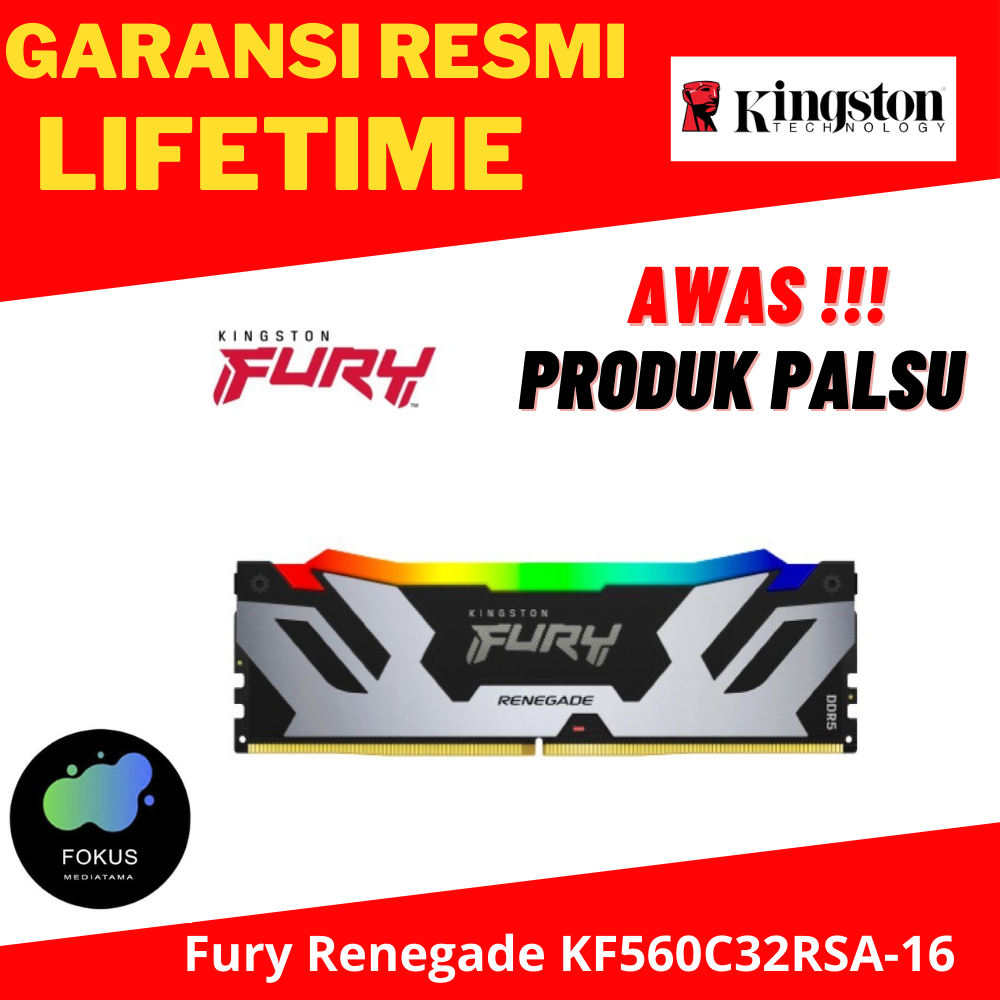 KINGSTON FURY RENEGADE RGB DDR5 16GB (1x16) 6000MHz - KF560C32RSA-16