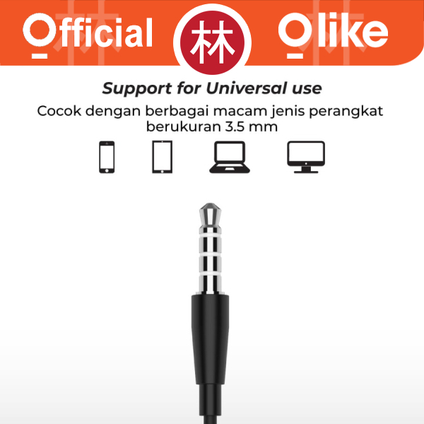 Olike E10 Wired Earphone 3.5MM Mic Noise Reduction &amp; Clear Voice Call