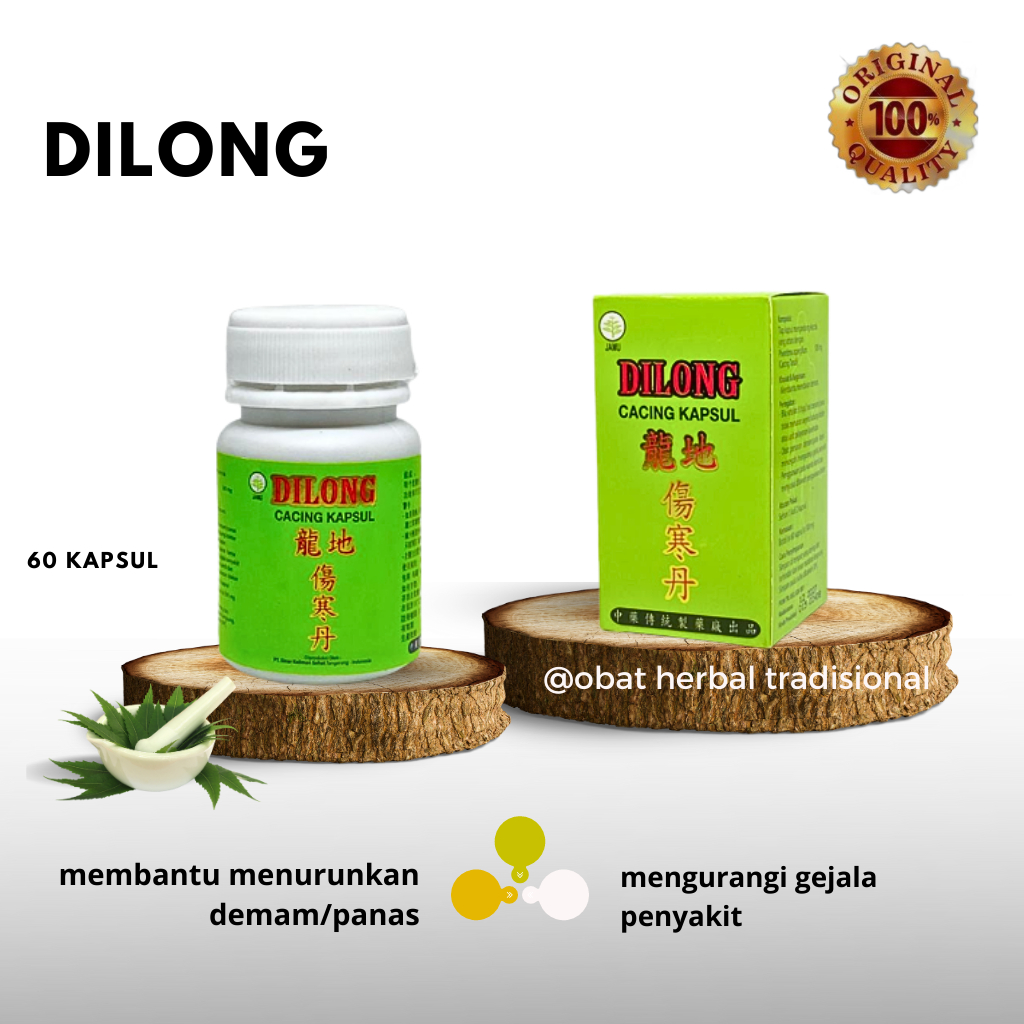 DILONG KAPSUL CACING isi 60 kapsul - obat tipes - demam - radang usus manjur