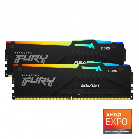 KINGSTON FURY BEAST RGB DDR5 32GB (2x16) 6000MHz - KF560C36BBEAK2-32