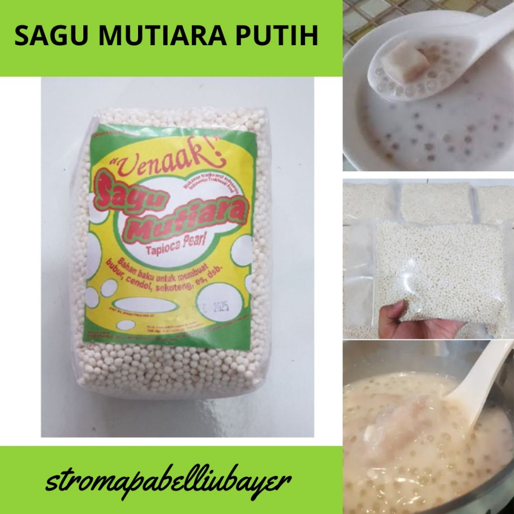 

❤stromapabelliubayer❤Sagu Mutiara PUTIH POLOS 500 gram / Topping minuman makanan dessert bubur / sagu mutiara putih TERLARIS