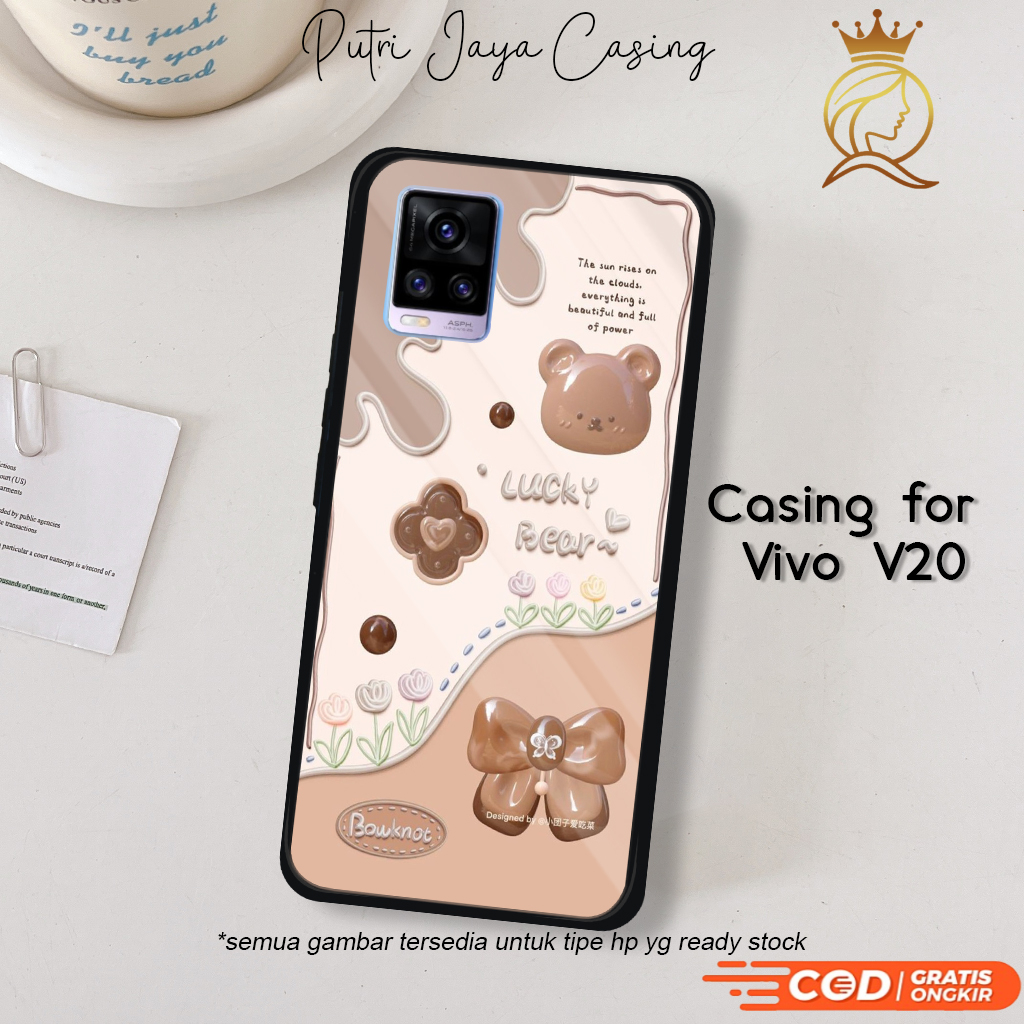 Casing Vivo V20 Terbaru AnimeBear02 Case V20 Hardcase Softcase Glossy Kesing Terlaris PutriJayaCase