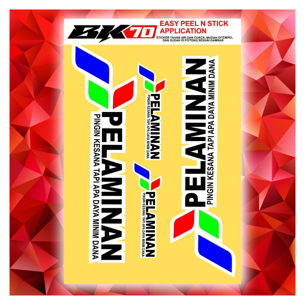 Stiker print satu set logo pelaminan keren kiri kanan buat motor matic variasi