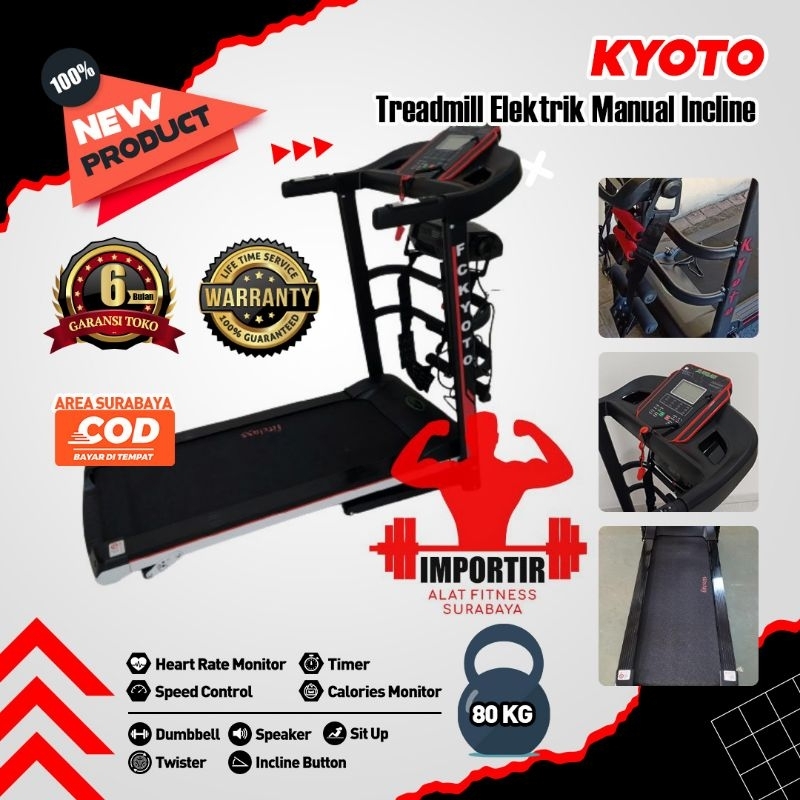 Alat Olahraga Treadmill Elektrik Kyoto Alat Fitness Lari