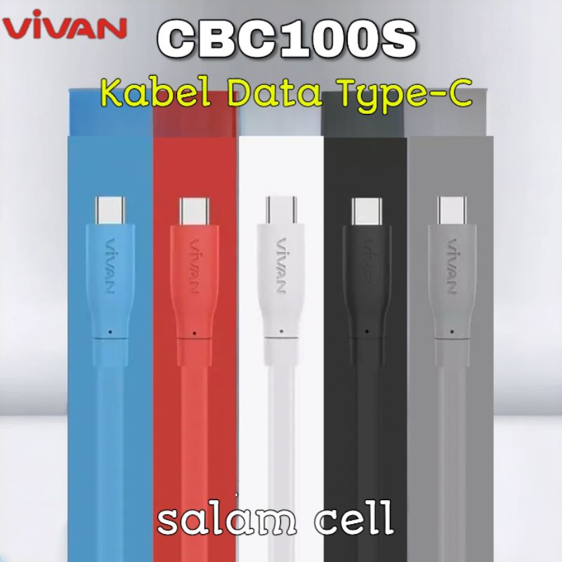 Kabel Data Type-C VIVAN CBCS100S 2,4A 100cm Original Garansi Resmi