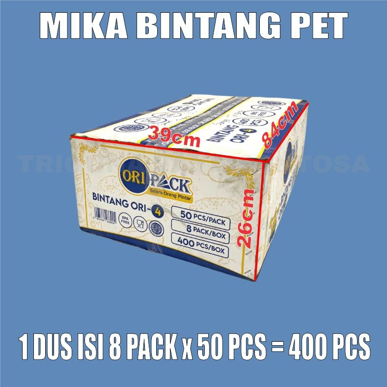 Mika Bento PET 4 Sekat Per Pack Tray Bintang Kotak Makanan Lunch Box Surabaya