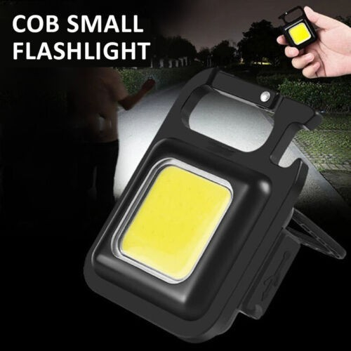 Lampu Mini COB Keychain Light Bahan Besi -Lampu Emergency Mini Cas USB