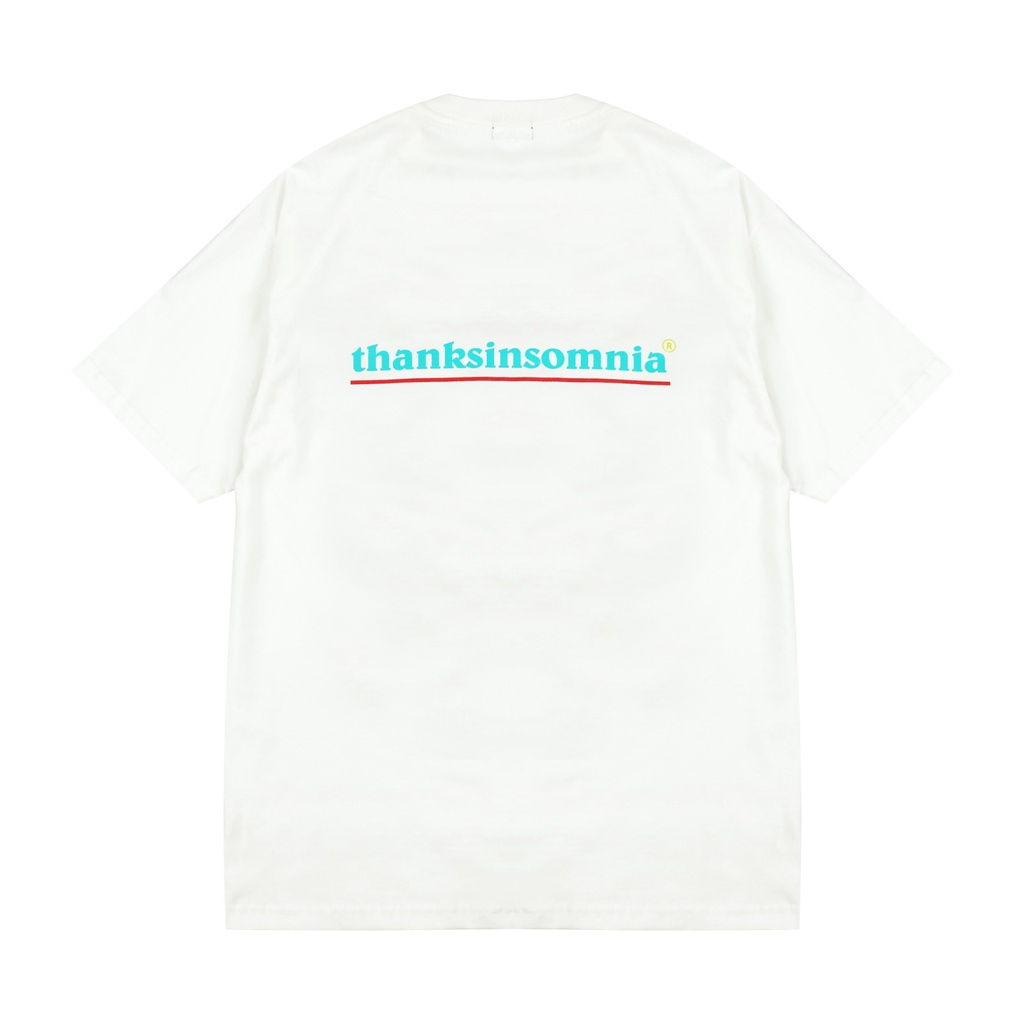 MTV Thanksinsomnia Tshirt &quot;Logo blue&quot; White Kaos Oversize Pria Wanita Size M-XL Kaos distro Thanksinsomnia