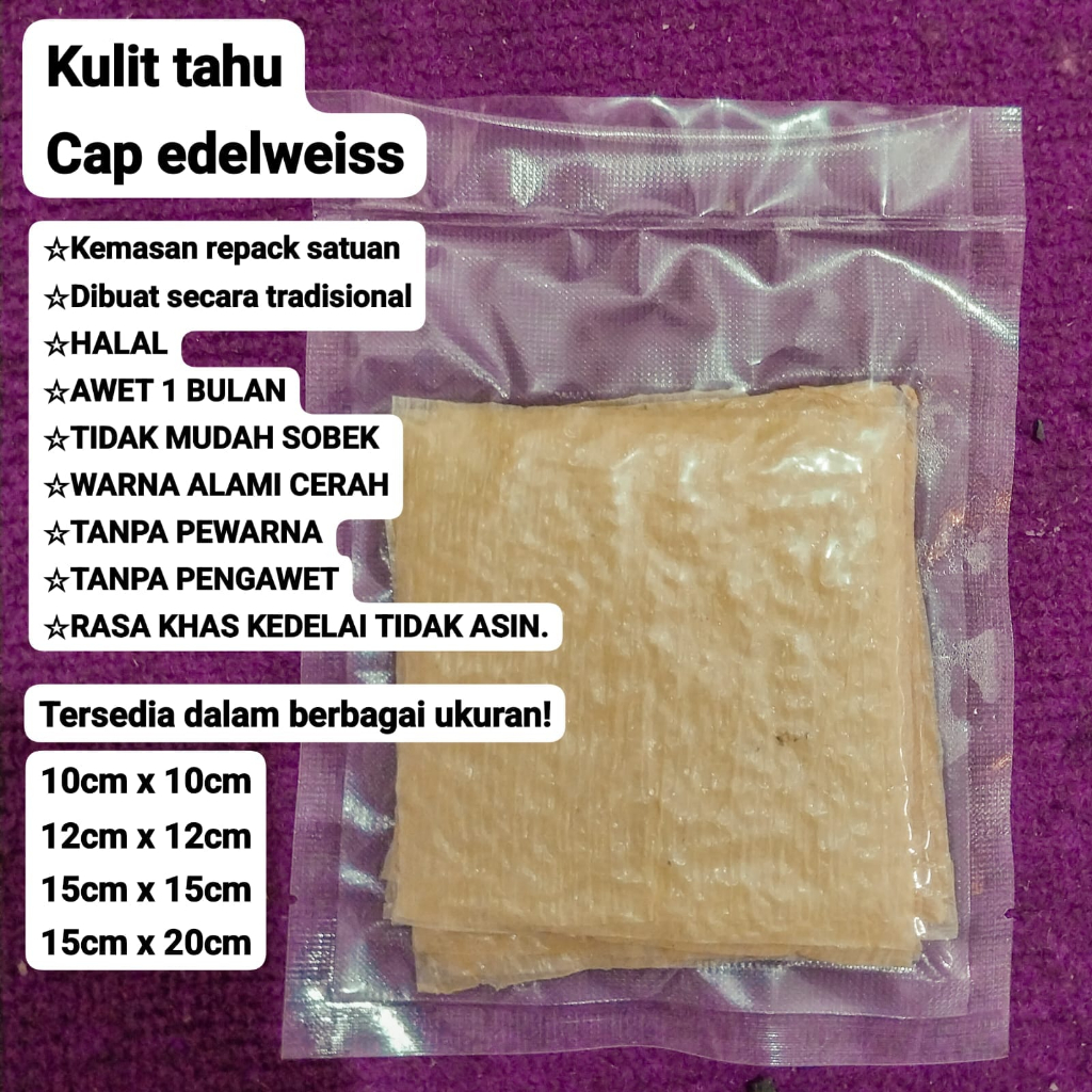 

Kulit tahu satuan repack halal tanpa pengawet