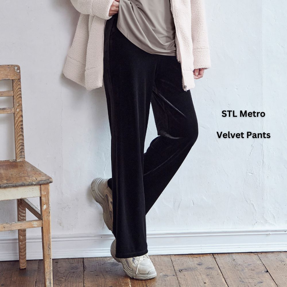Celana Panjang Kulot Wanita (STL41 VELVET-BLACK PANTS)