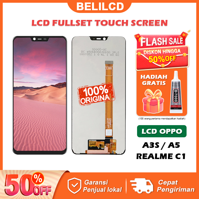 [ORIGINAL] LCD OPPO A3S A5 Realme C1 Realme 2 Fullset Touchscreen HP Touch Screen Bagian Digitizer Layar Sentuh Versi Tinggi