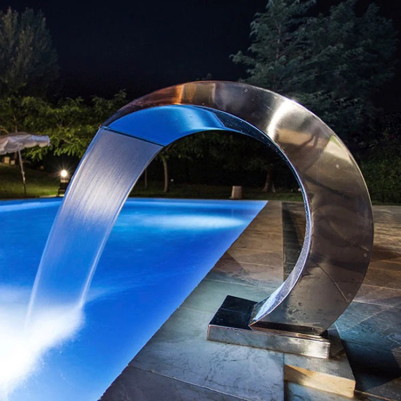 Waterfall kolam renang sus 304 pancuran kolam renang