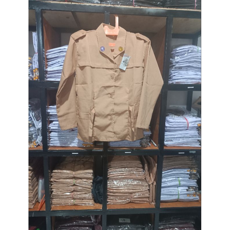 Seragam Sekolah Harga Grosir/Baju Pramuka wanita kantong bawah/Baju Pramuka Perempuan /Baju Pramuka 