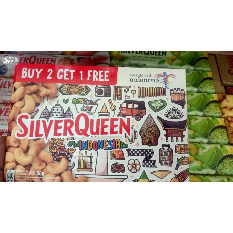 Silverqueen 2 gratis 1 spesial Indonesia 3x58g