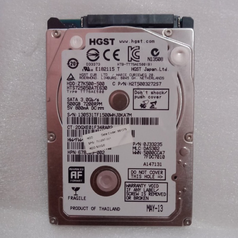 HARDISK LAPTOP 500GB SLIM 7200RPM HARGA OBRAL