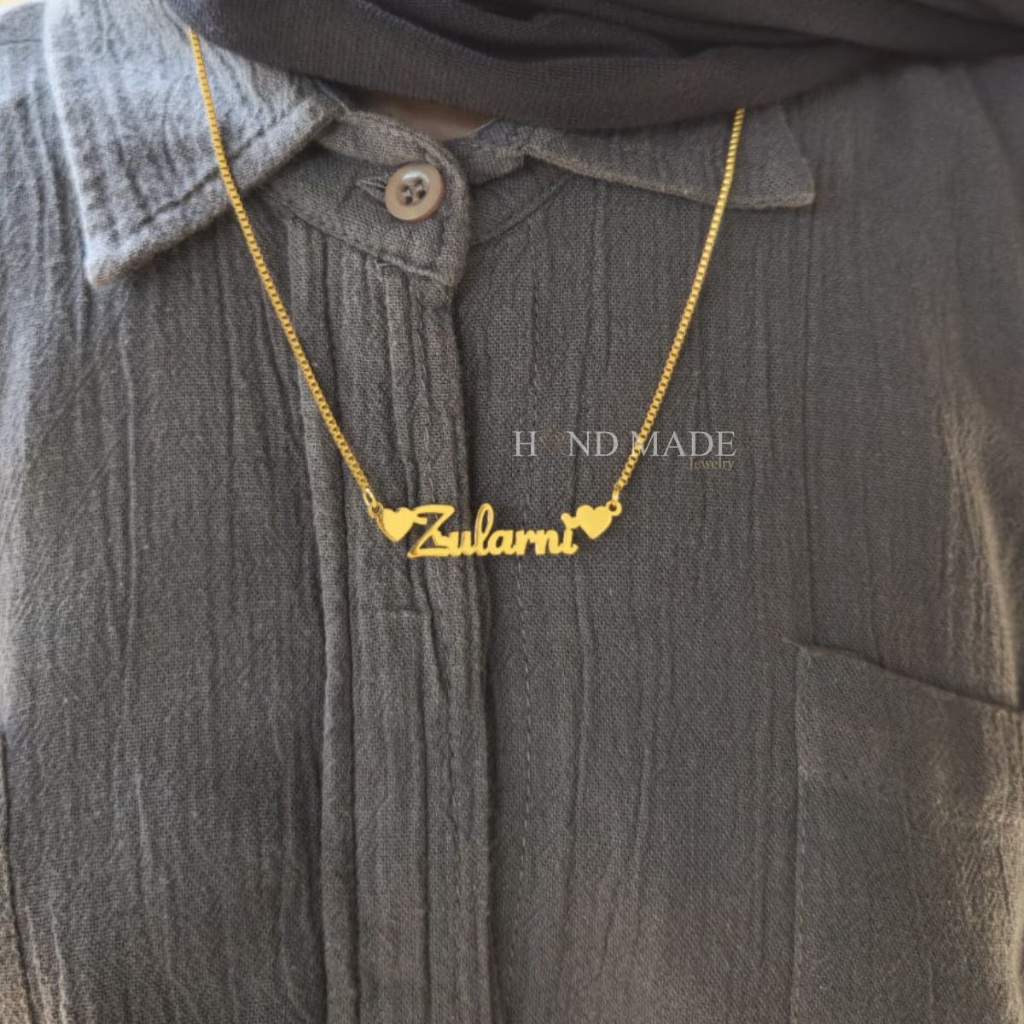 kalung nama titanium anti karat anak dewasa kalungnama aksesoris wanita necklace titanium aksesoris fashion