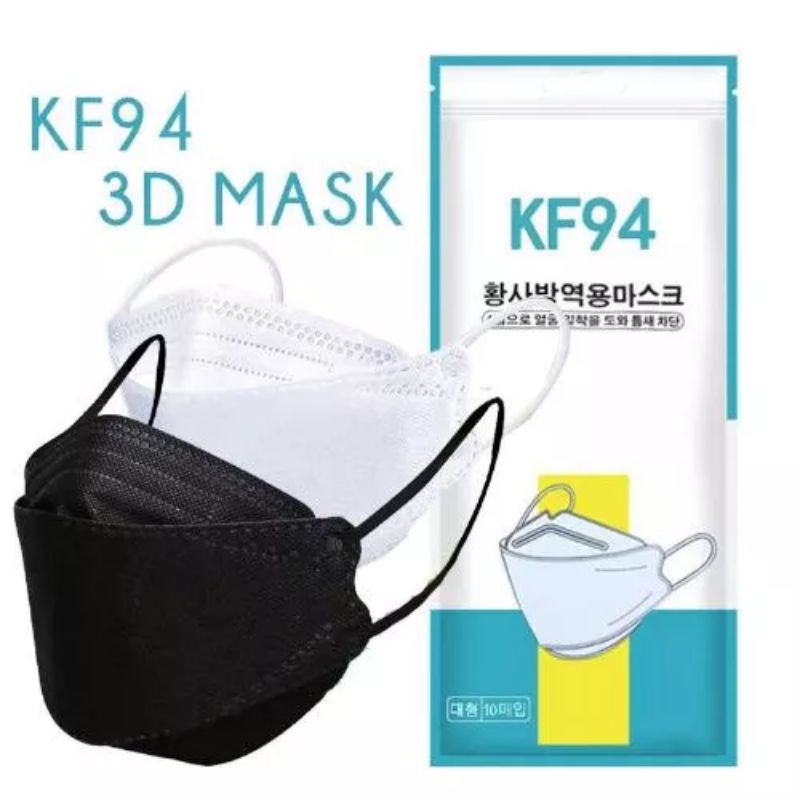 MASKER KF94 HITAM PUTIH ISI 10PCS