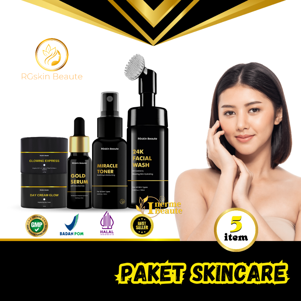 RGskin Beaute Skincare Paket Glowing Skin All Varian Series Pelicin Wajah Glowing Express | Cream Wajah Glowing