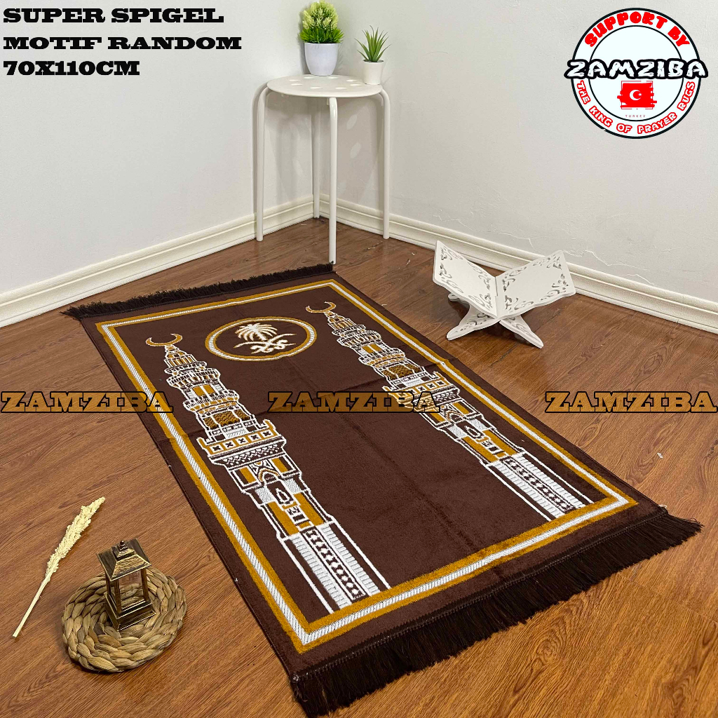 [COD] Zamziba Sajadah Turki Perlengkapan Sholat Ukuran 70x110 Bahan Tebal Dan Halus Sejadah Sauvenir