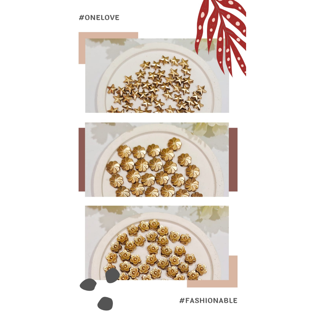 MANIK MOTE PEMBATAS GELANG / MOTE SQ SJ GOLD /SQ ALL