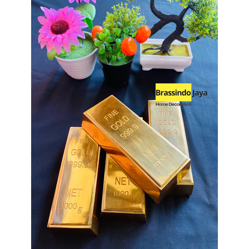 Fine gold 999.9/ Miniatur emas batangan 1000gr Asli Kuningan