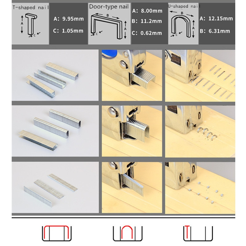 Staples Tembak 8Mm 5000 pcs 13/8 Gun Tacker Stapler Jok Staples dan Isi Stapler Perekat - 6566-6544