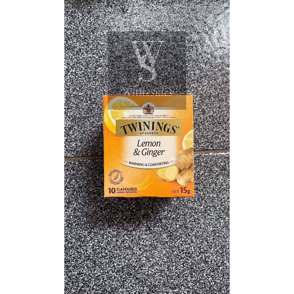 

Lemon & Ginger - 10 Tea Bags Twinnings Twinings Australian Afternoon Pure Camomile Spearmint Spiced Apple Honey Vanilla Chai Cranberry & Pomegranate Darjeeling English Breakfast Extra Strong Earl Grey Pure Jasmine Mint TwistStrawberry Raspberry Loganberry