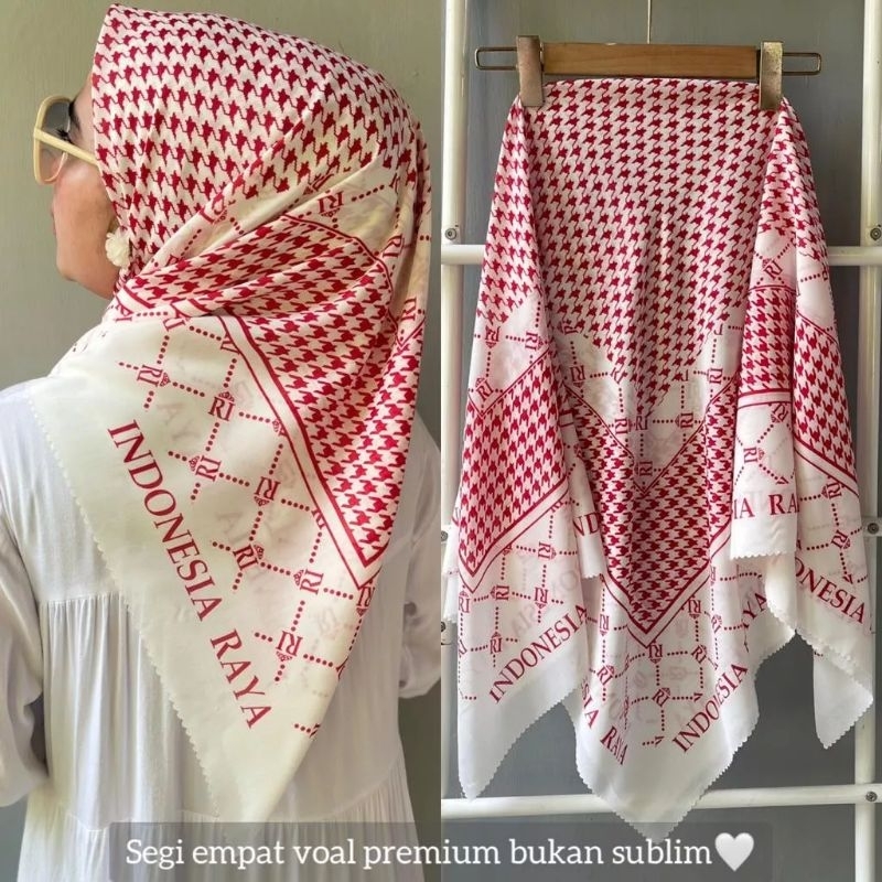 hijab  merdeka merah putih | Hijab segi empat indonesia raya buat agustusan