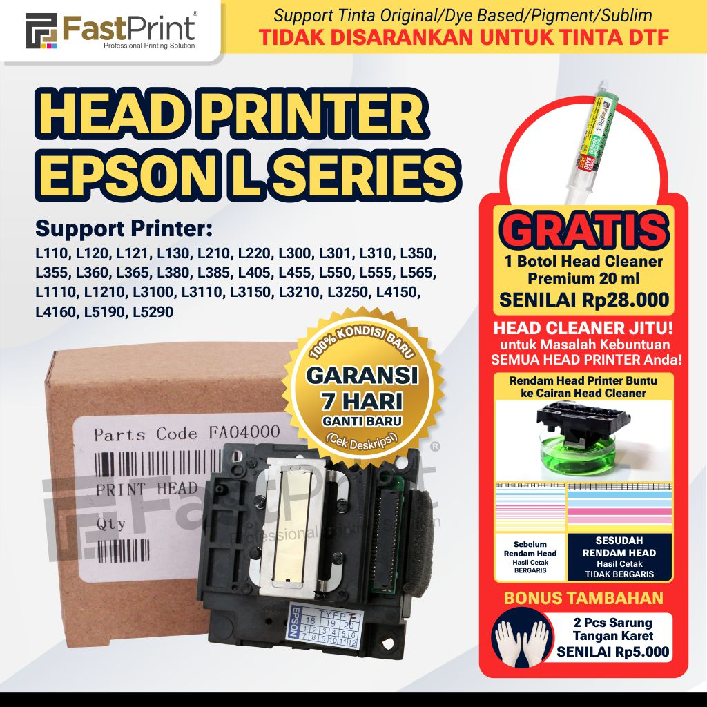 Head Printer Epson L110 L120 L130 L210 L220 L310 L360 L1110 L3110 L3150 L121 L1210 L3210 L5290 L3250 L3100 L301