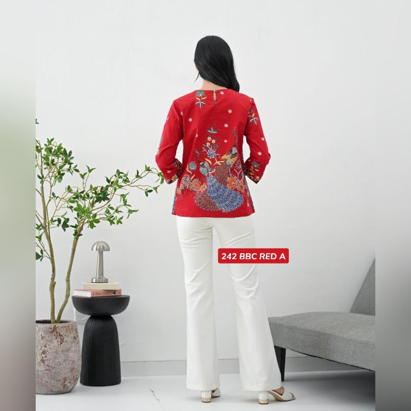 ATASAN BATIK 242 BBC RED-ATASAN BATIK BLAZER- SERAGAM BATIK