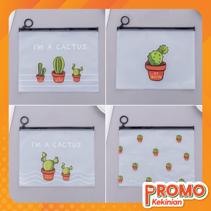 

PROMO KEKINIAN - S645 Tempat Pensil Motif Kaktus / Tempat Pensil Transparan / Pensil Case Zipper