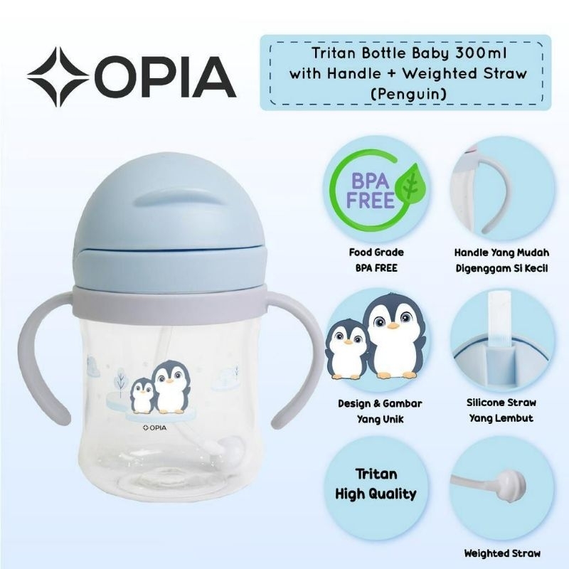 Opia tritan baby bottle 300ml (penguin) - botol minum anak