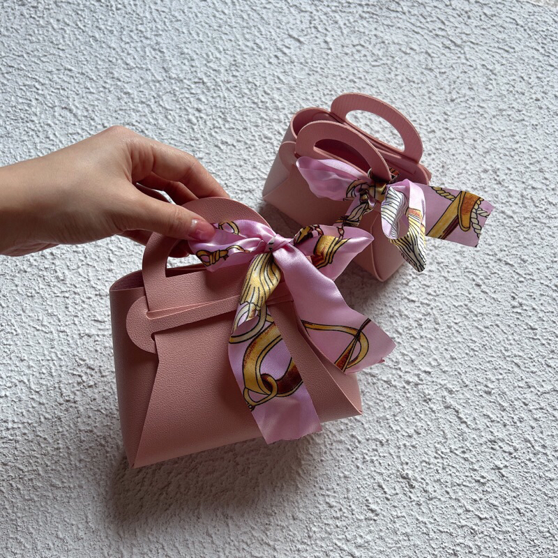 

(Min 5Pcs) Small Leather Goodie Bag - Tas Kulit Party Cookies Permen Favor Kecil