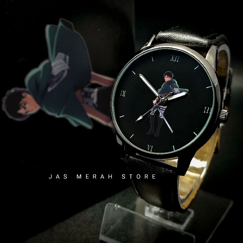 Jam Tangan AOT Eren Yeager Premium Include Double Strap &amp; Box Attack On Titan