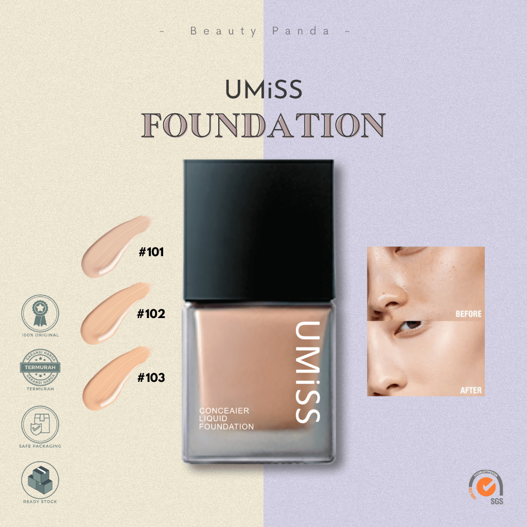 UMISS long lasting foundation concealer moisturizing effective cover acne spots Hydrating Pore Minimising High Coverage Oil Control original